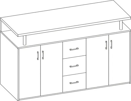 Komoda Drift, dub sonoma/biela