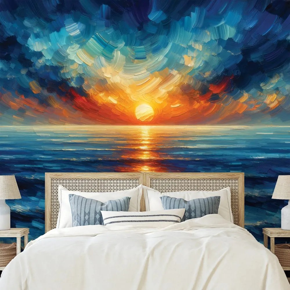 Fototapeta dramatický západ slnka nad oceánom