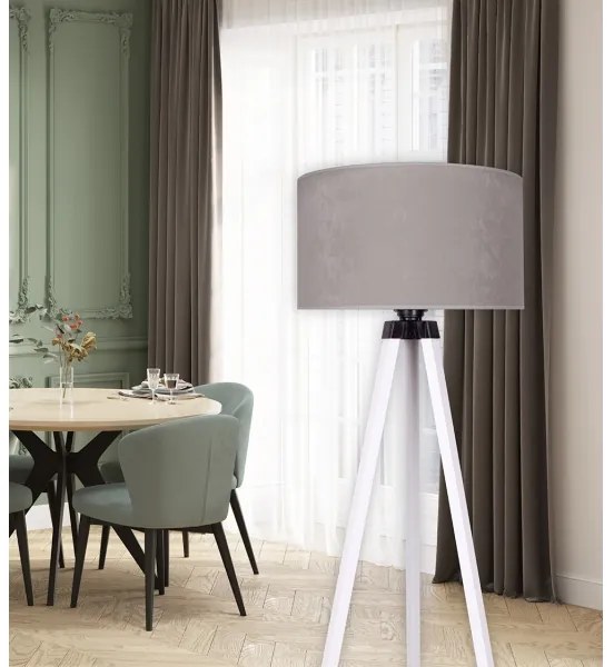 Brilagi - Stojacia lampa VELVET 1xE27/60W/230V biela/šedá