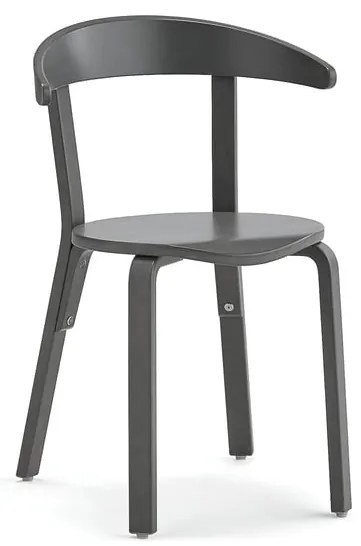 Drevená stolička LINUS, výška sedadla, 450 mm, breza, dyha - šedá
