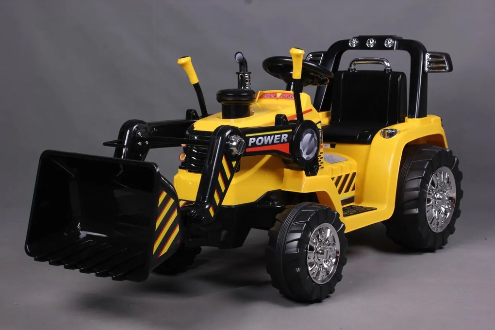 Detské elektrické autíčko BestBerg BBCC-40Y - nakladač / od 3 rokov / nosnosť 30 kg / žltá