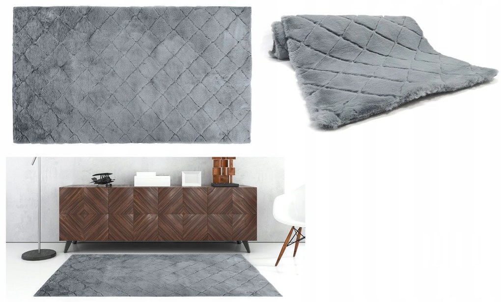 Dekorstudio Kožušinový koberec OSLO TX design - Sivý Rozmer koberca: 120x160cm