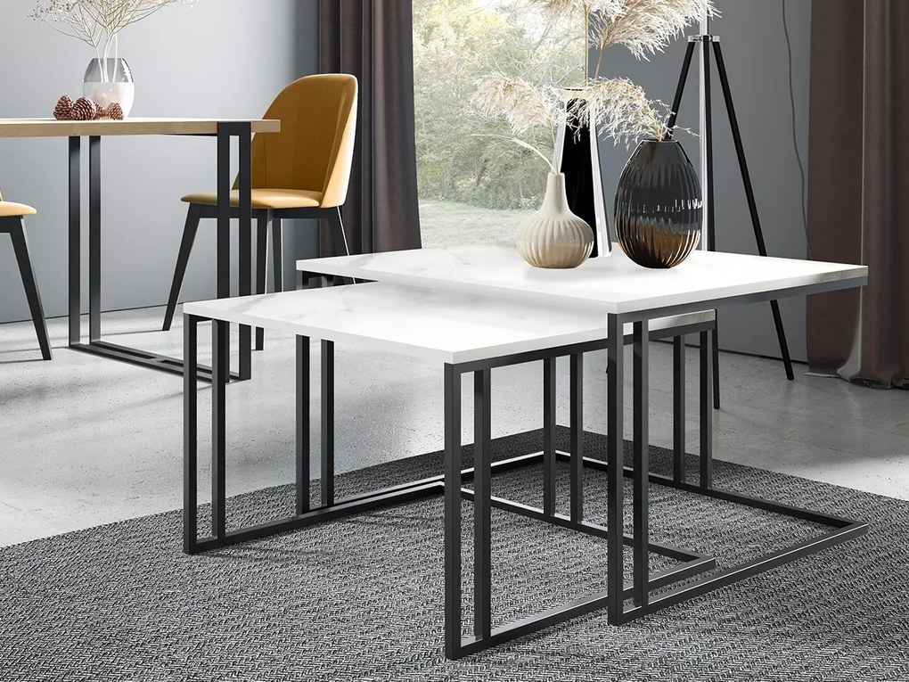 Set dvoch konferenčných stolíkov Froyw, Farba: Čierna/Dub craft zlatý