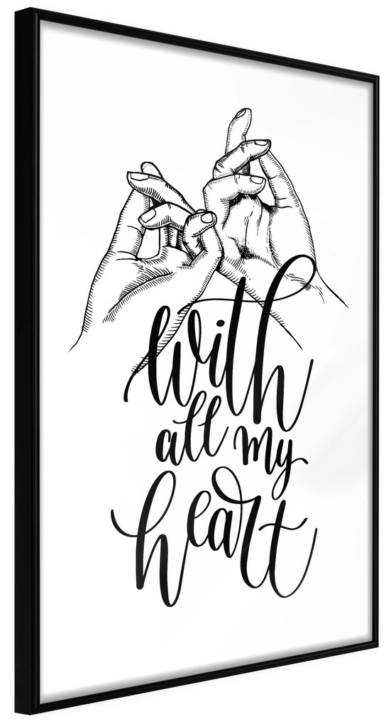 Artgeist Plagát - With All My Heart [Poster] Veľkosť: 20x30, Verzia: Zlatý rám