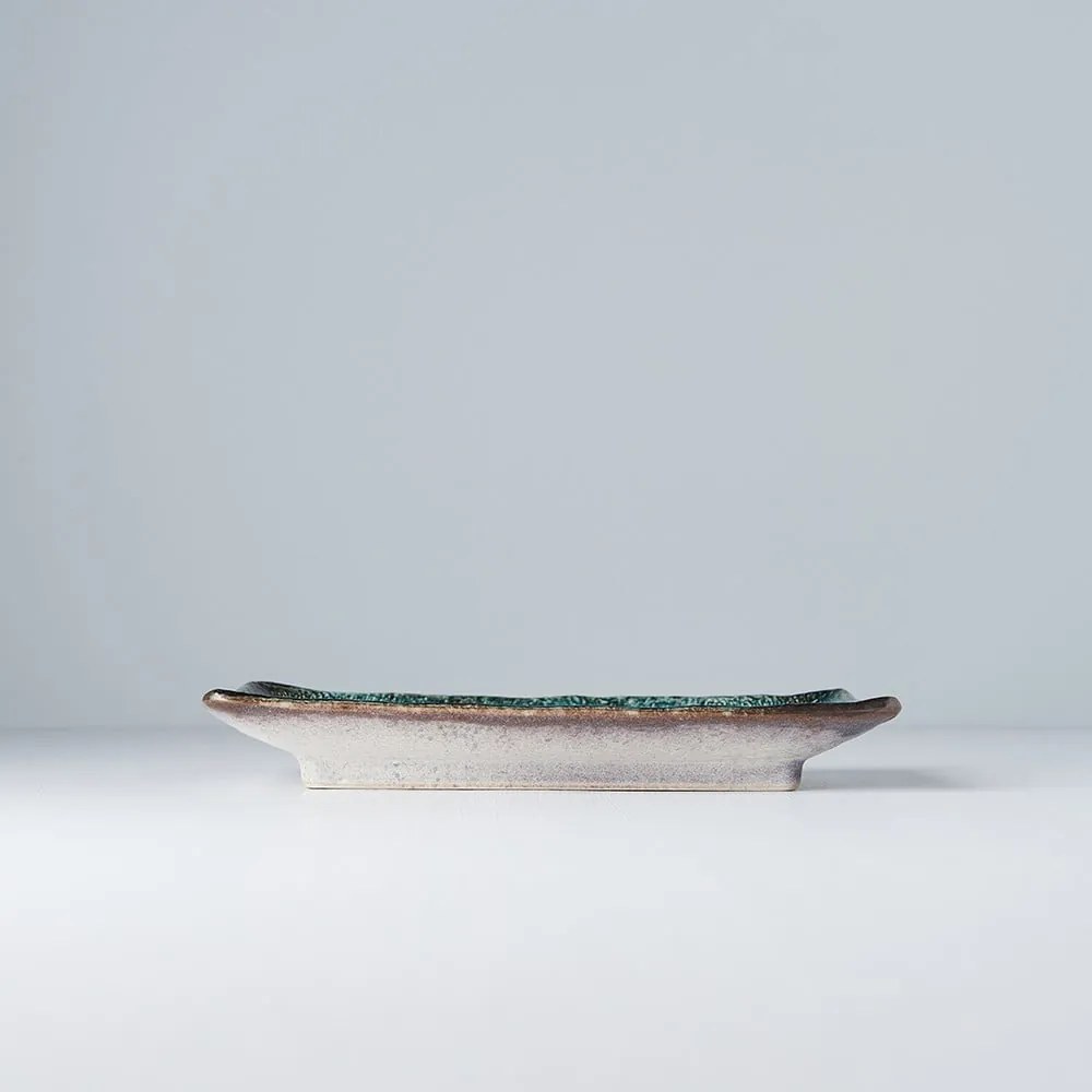 Modrý keramický servírovací tanier Mij Sky, 21 x 13,5 cm