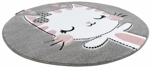 Koberec KRUH PETIT KITTY MAČKA sivý