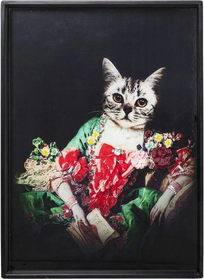 Obraz v ráme Kare Design Lady Cat, 80 × 60 cm