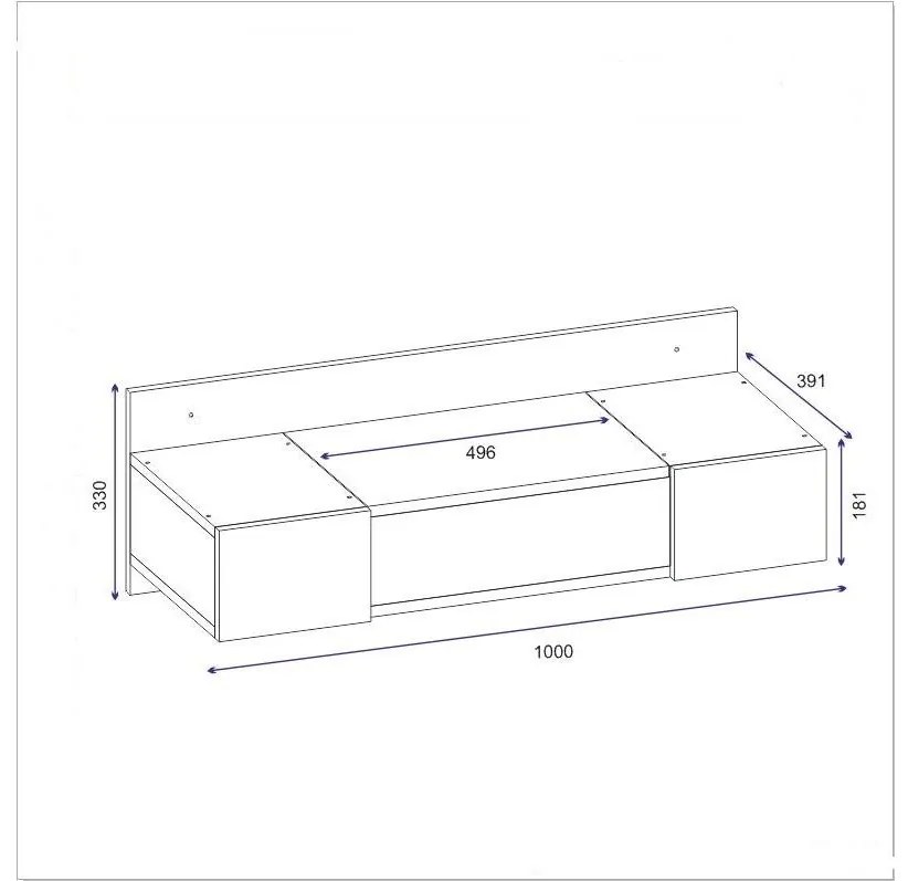 Toaletný stolík Zain (dub zafírový). Akcia -19%. Vlastná spoľahlivá doprava až k Vám domov. 1088851