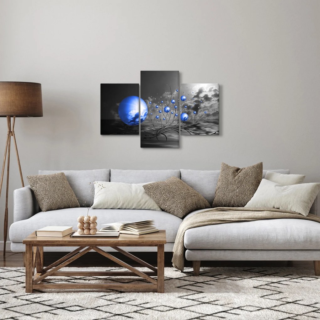 Obraz tmavo modrých gulí (90x60 cm)