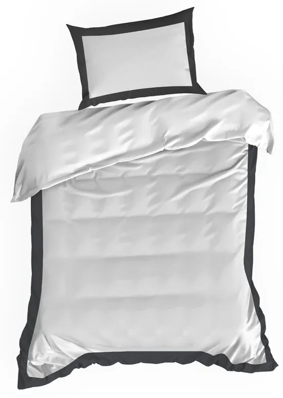 Dekorstudio Exkluzívne posteľné obliečky LAURA - biele s čiernym lémom Rozmer posteľných obliečok: Šírka x Dĺžka: 220x200cm + 2 ks 70x80 cm
