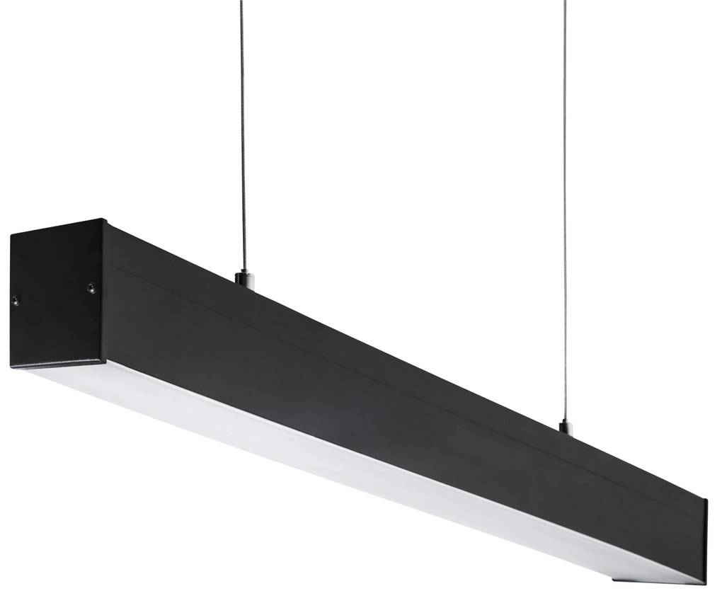 KANLUX Závesné moderné svietidlo AMADEUS, 1xT8, G13, 36W, 124x150x7cm, čierne, matný difúzor