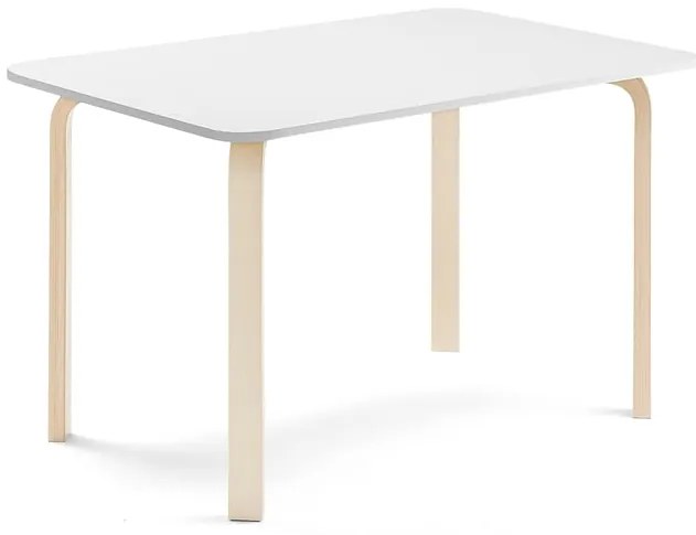 Stôl ELTON, 1200x800x710 mm, laminát - biela, breza
