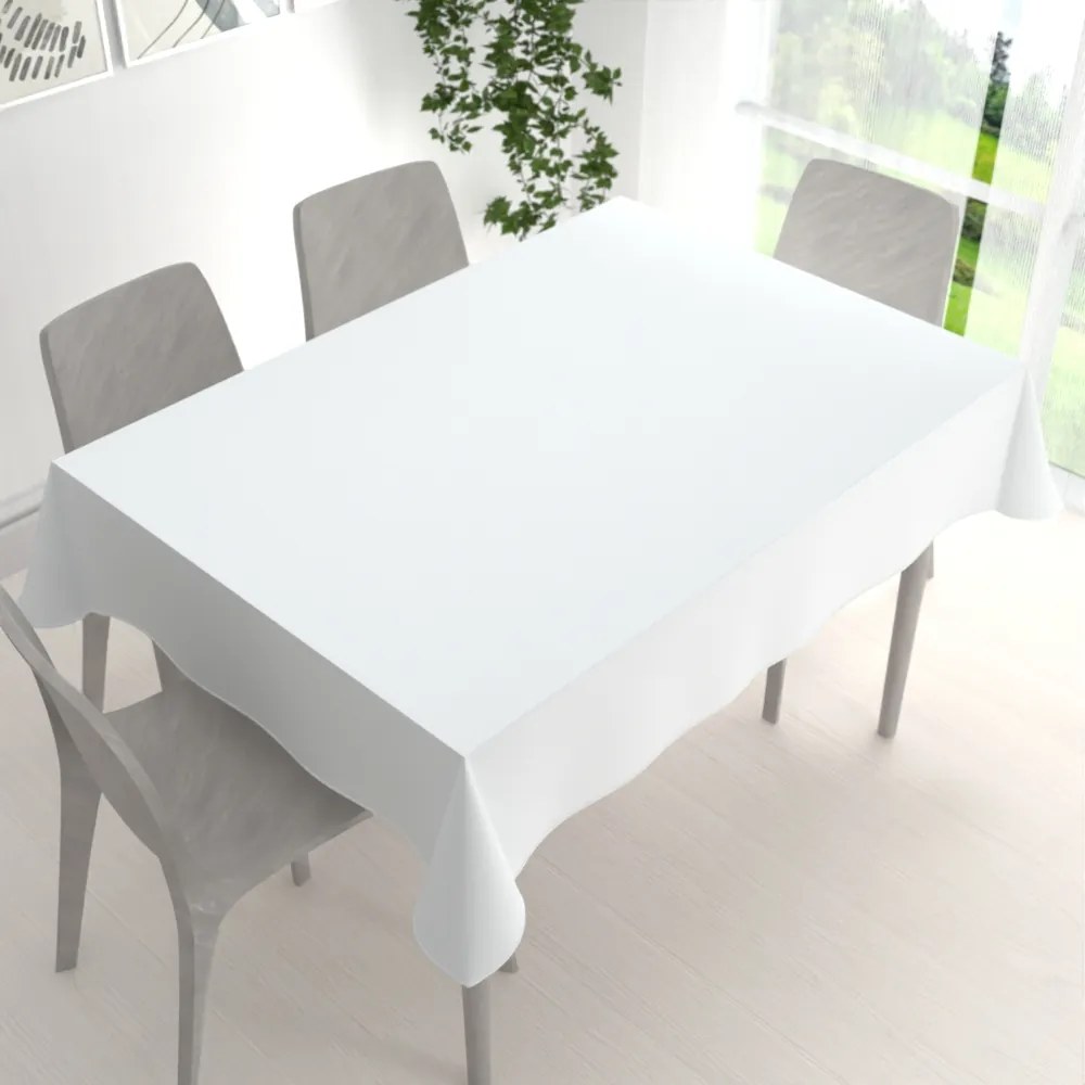 Biante Teflónový obdĺžnikový obrus TF-132 Biely hladký bez vzoru 120x200 cm