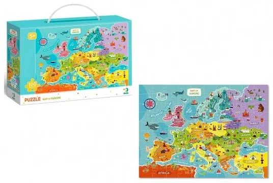 Puzzle Mapa Európy 64x46cm 100 dielikov