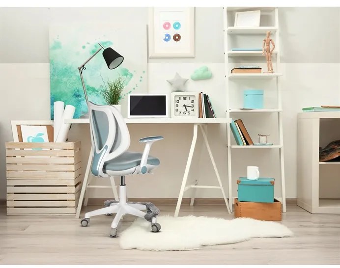 Autronic BONTEC Detská stolička, výškovo nastaviteľná, modrá sieťovina, KA-C806 BLUE Farba: Modrá