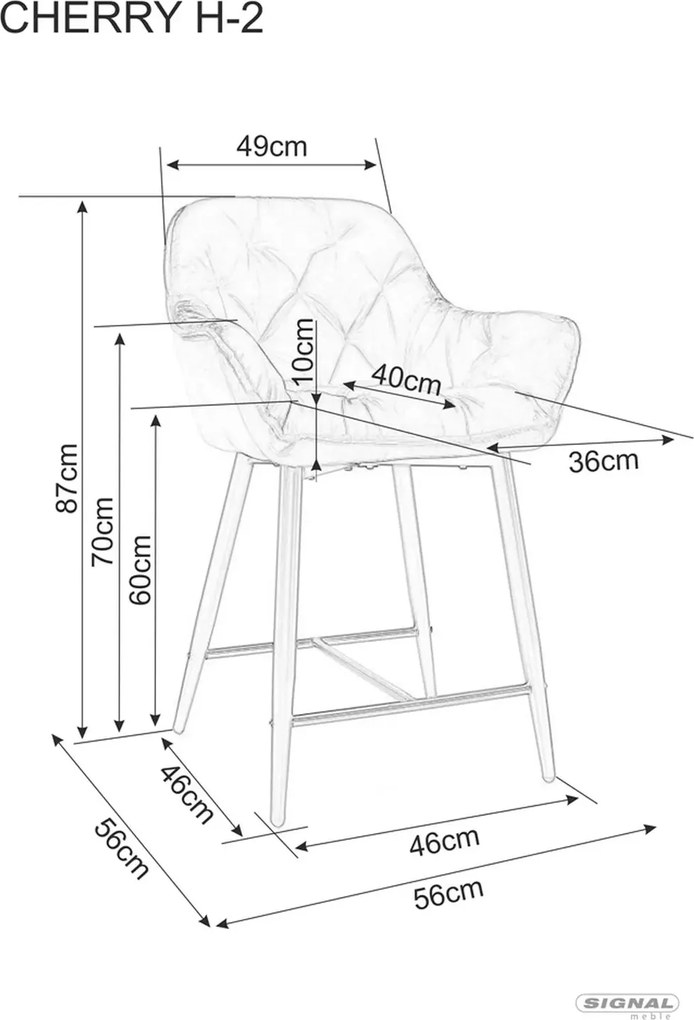 SI Čalúnené kreslo Cherry H-2 Velvet