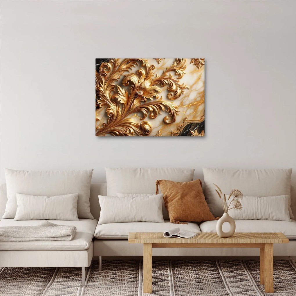 Obraz - Mramor so zlatom (70x50 cm)
