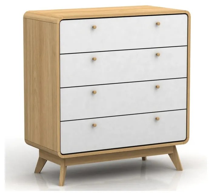 Vysoká komoda v dekore duba v bielo-prírodnej farbe 80x88 cm Caitlin – Støraa
