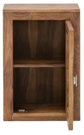 furniture-nabytek.cz - Masívna nástenná skrinka do kúpeľne Lagos z palisandra, lakovaná, hnedá – 46×25×70 cm