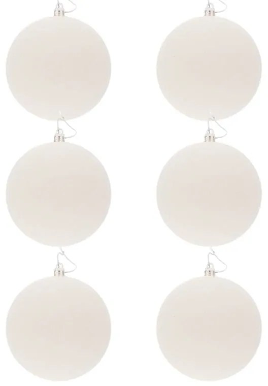 DECOLED Plastová guľa, 10 cm, biela, 6x trblietka