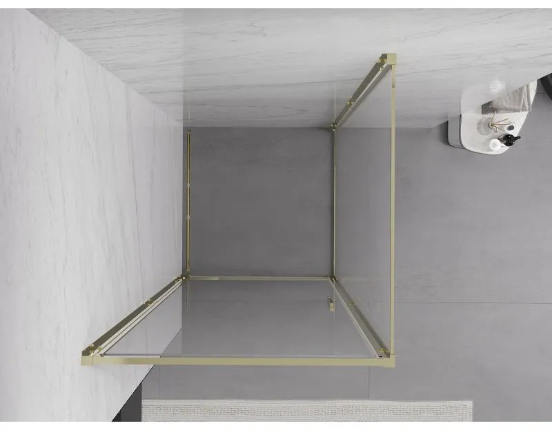 Mexen Exo, výklopný sprchový kút 90 x 90 cm, číre sklo, zlatá, 817-090-090-50-00