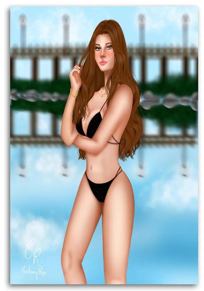 Gario Obraz na plátne Dievča na pláži - Crislainy Reis Silva Rozmery: 40 x 60 cm