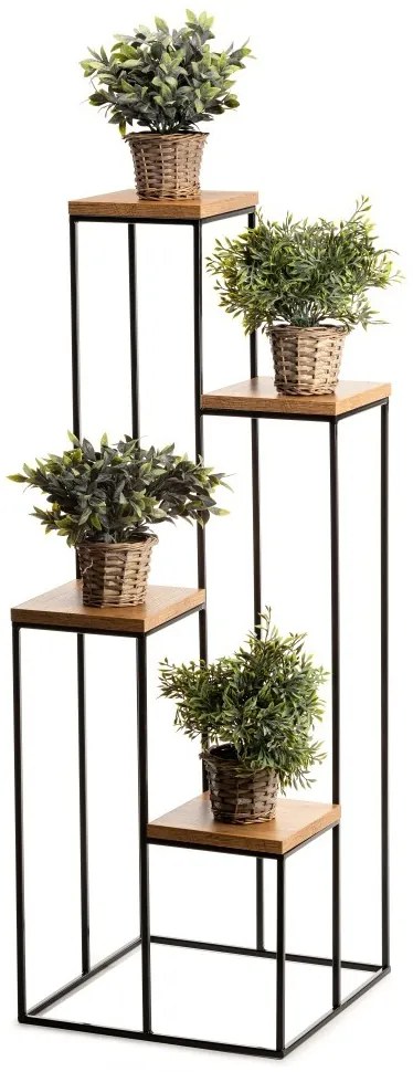 Stojan na kvety Quattro 110 cm čierny