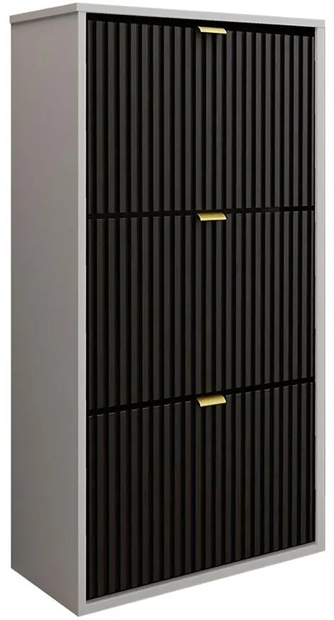 Skrinka na topánky Laro I Stojaci Biela/Čierna/ Zlatý