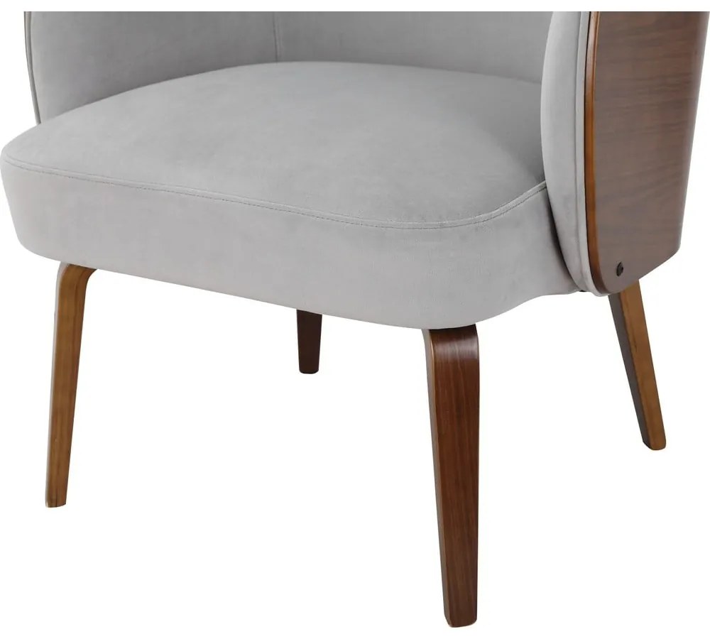 Sivé zamatové kreslo Haruko - Støraa