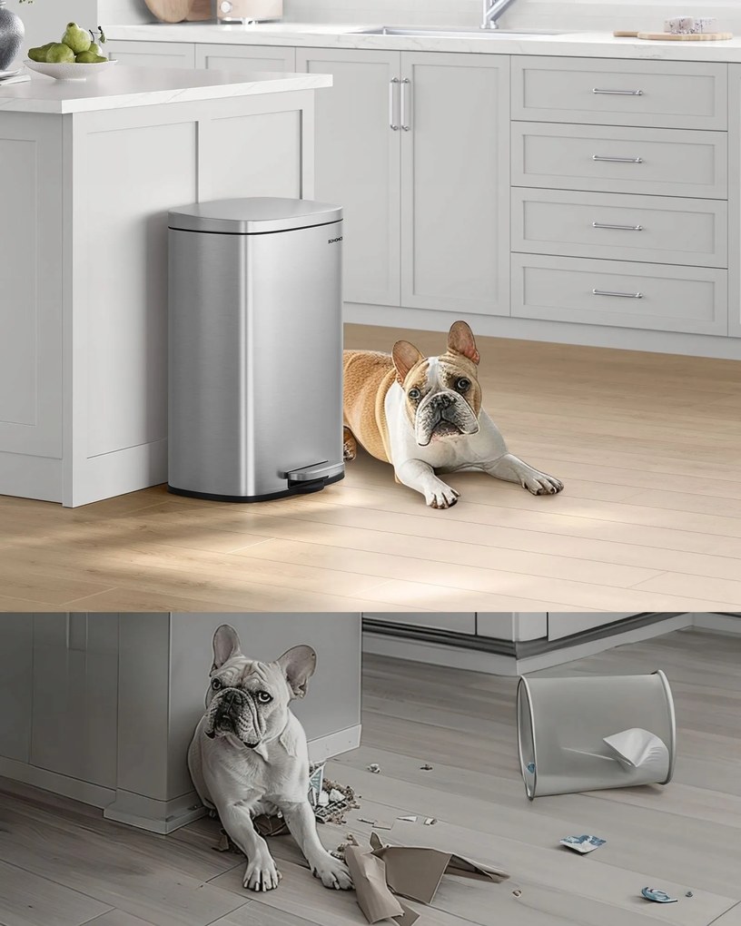 Nerezový odpadkový kôš Doro 50 l strieborný