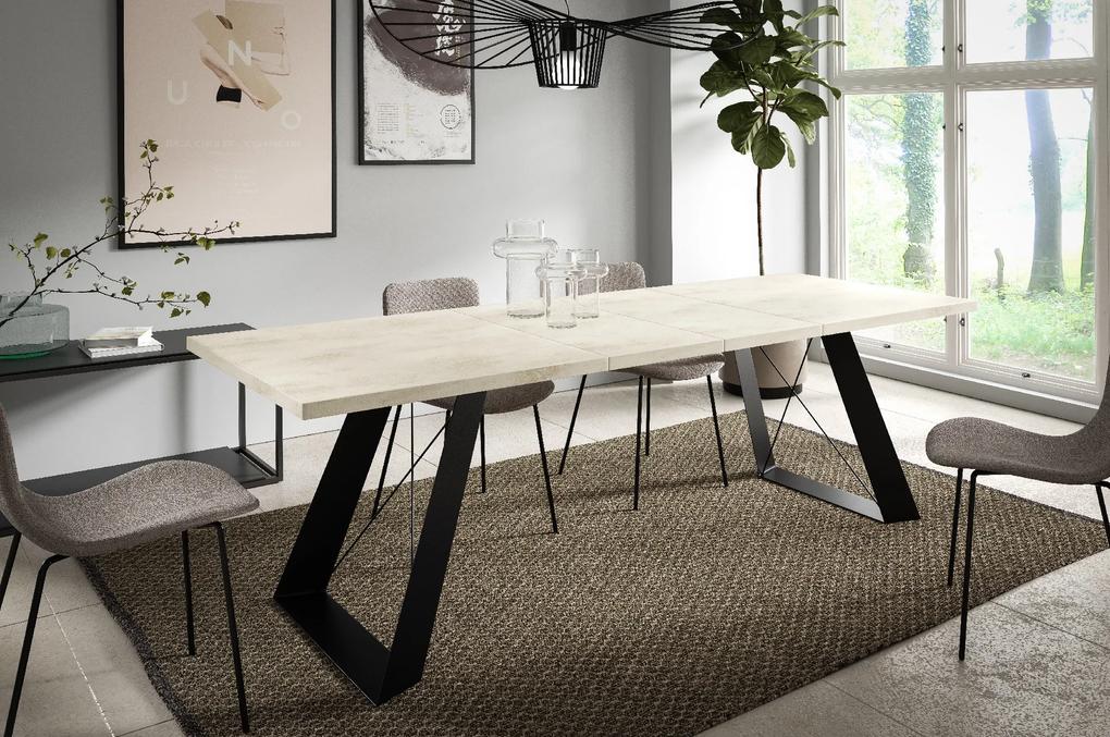 Dizajnový rozkladací jedálenský stôl TAIT chromix biely Rozmer stola: rozmer 140cm
