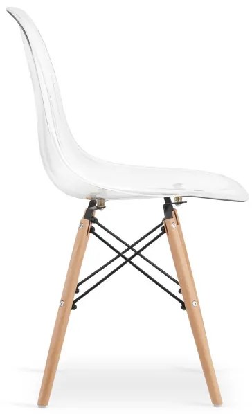 Set troch jedálenská stoličiek OSAKA priehľadné (hnedé nohy) (3ks)