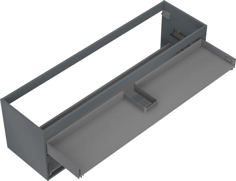 Mexen Box-A, závesná skrinka 160 cm, 2 zásuvky, grafitová matná, 91AX0-1600-470-2-66