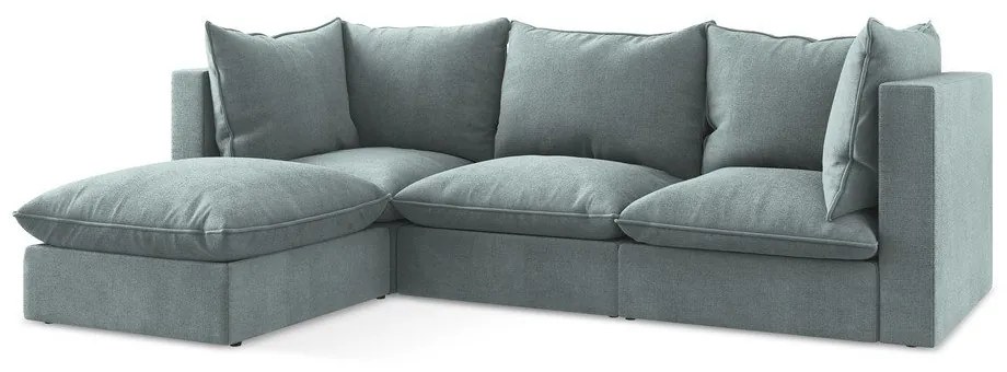 Modrá rohová pohovka (ľavý roh/s leňoškou) Manao – Makamii