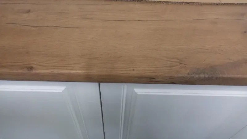 Kuchynská linka Lady - biela s prac. doskou 2M, biela/dub lancelot