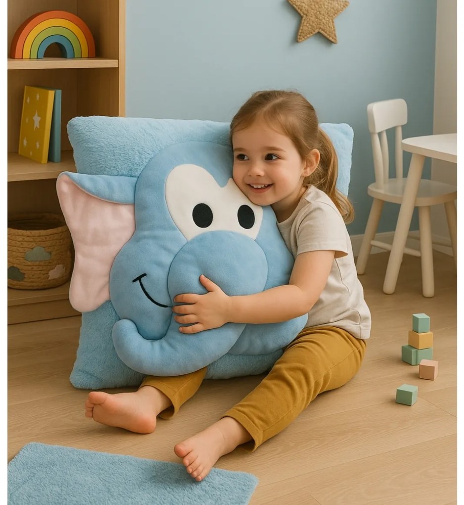 Detský vankúš CUDDLI FRIENDS 70x70 cm plyšový - viac farieb Farba: Sivá