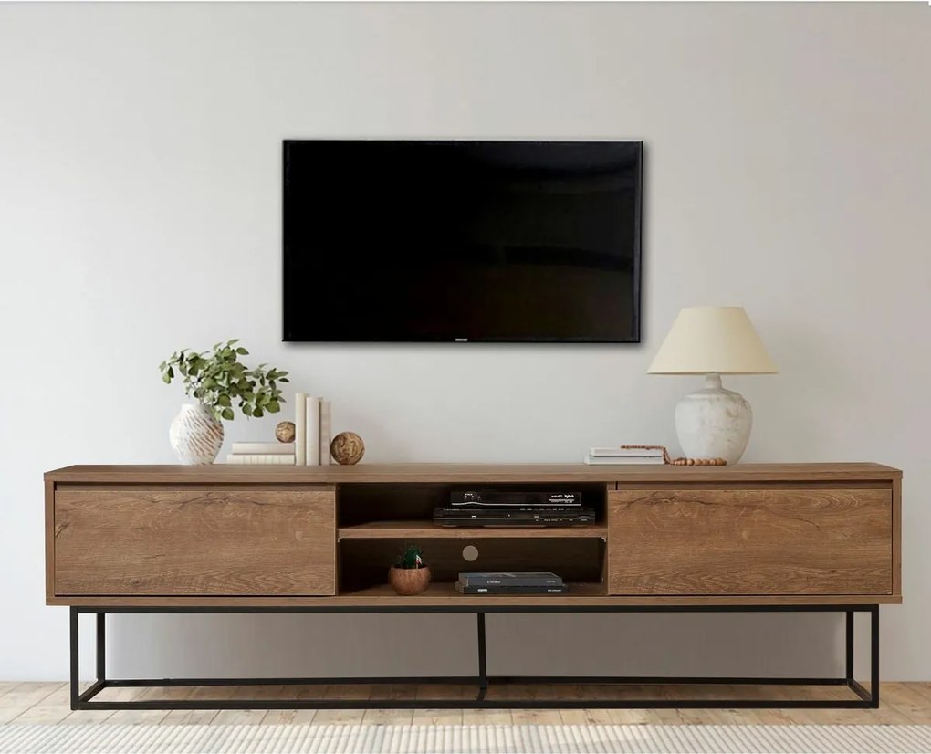 Rodez TV stolík Walnut and Black II, L