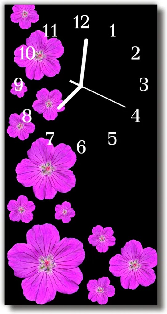 Nástenné hodiny vertikálne  Kvety kvety farebné prírody