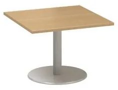 Konferenčný stôl Alfa 400 so sivým podnožím, 80 x 80 x 50,7 cm, dezén buk
