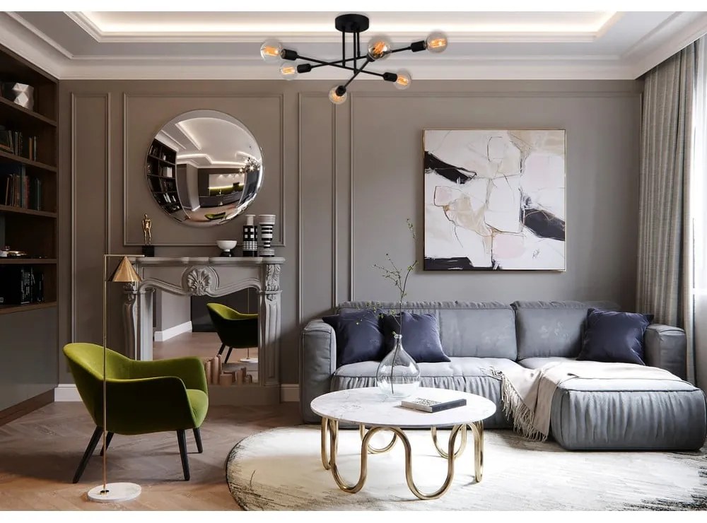 Čierne stropné svietidlo 64x64 cm Flower – Opviq lights