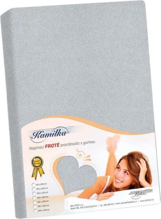 Bellatex Froté prestieradlo Kamilka stredne sivá, 160 x 200 cm