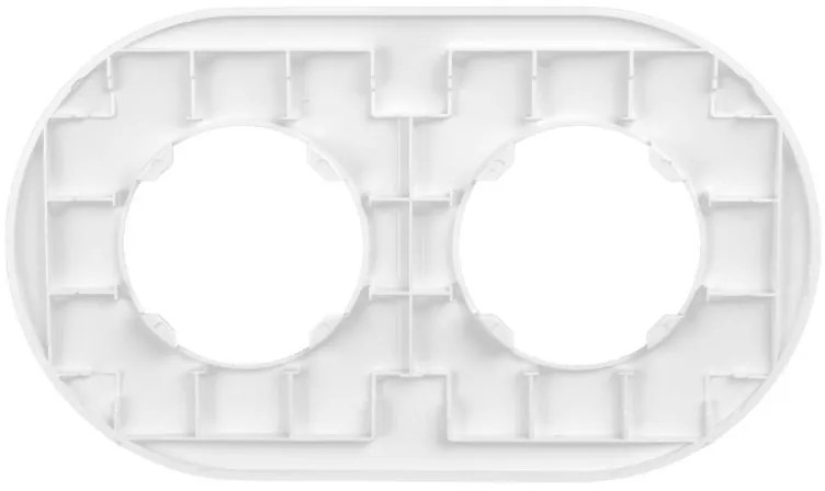 Elhard Okrúhly dvojitý rámček Rondo, biely RD3002W