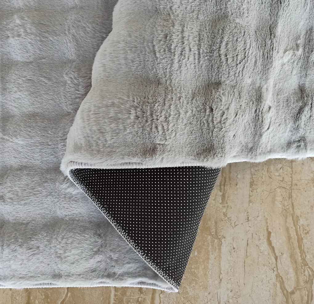 DY MERLIN 3D Sivý koberec Rozmer: 80x150 cm