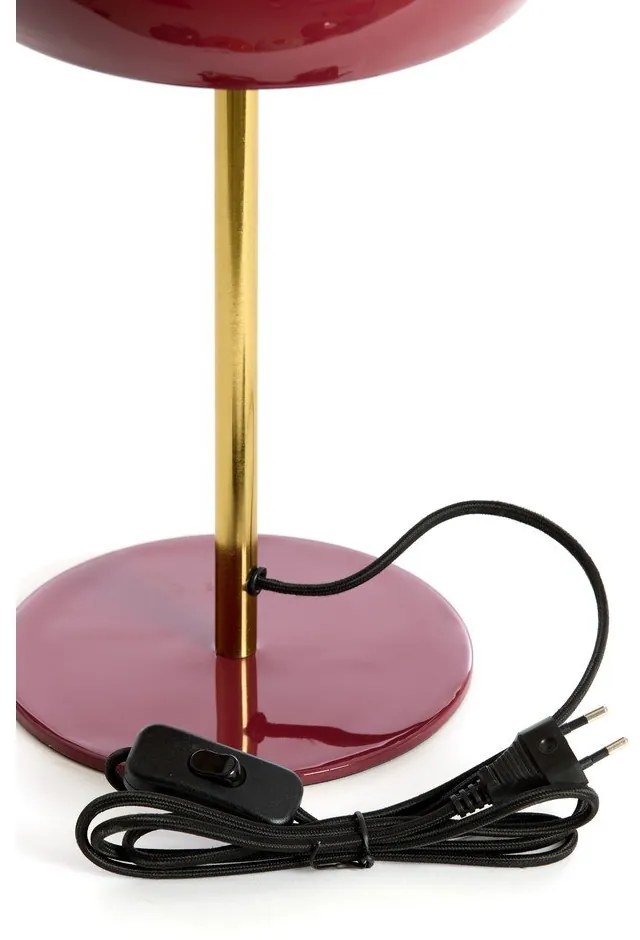 Vínová stolová lampa s kovovým tienidlom (výška 40 cm) Surin – Light & Living