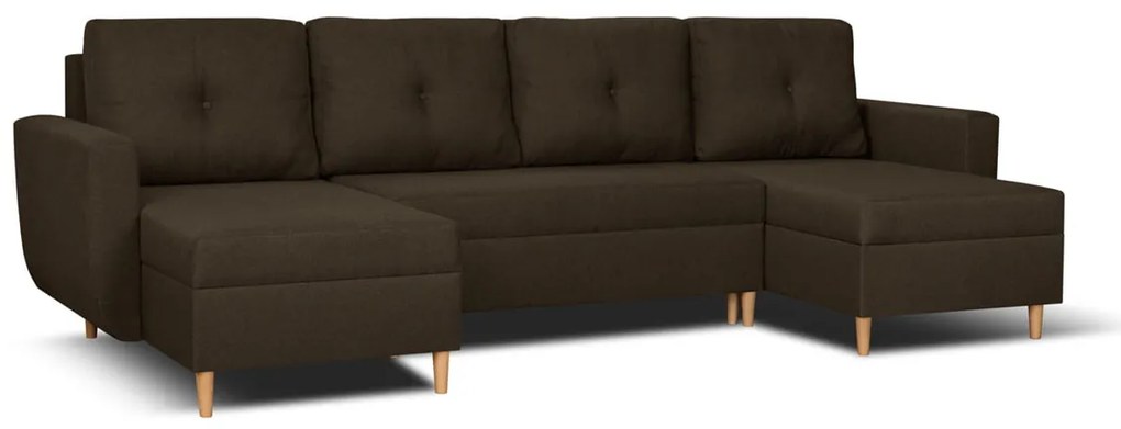 Rohová sedacia súprava s funkciou spania DORIS MAX Hnedá