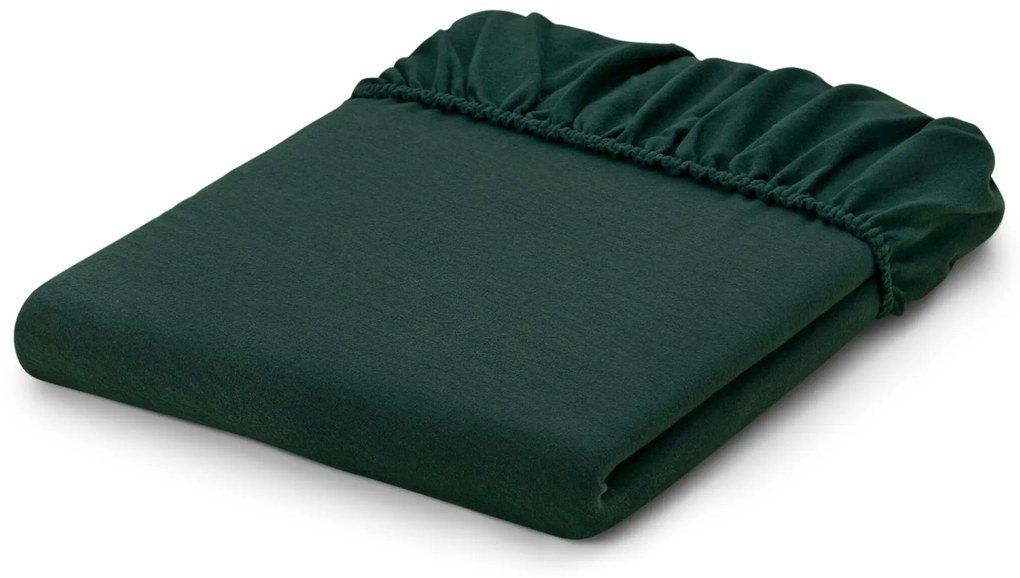 Napínacie flanelové prestieradlo, zelené, štandardná veľkosť