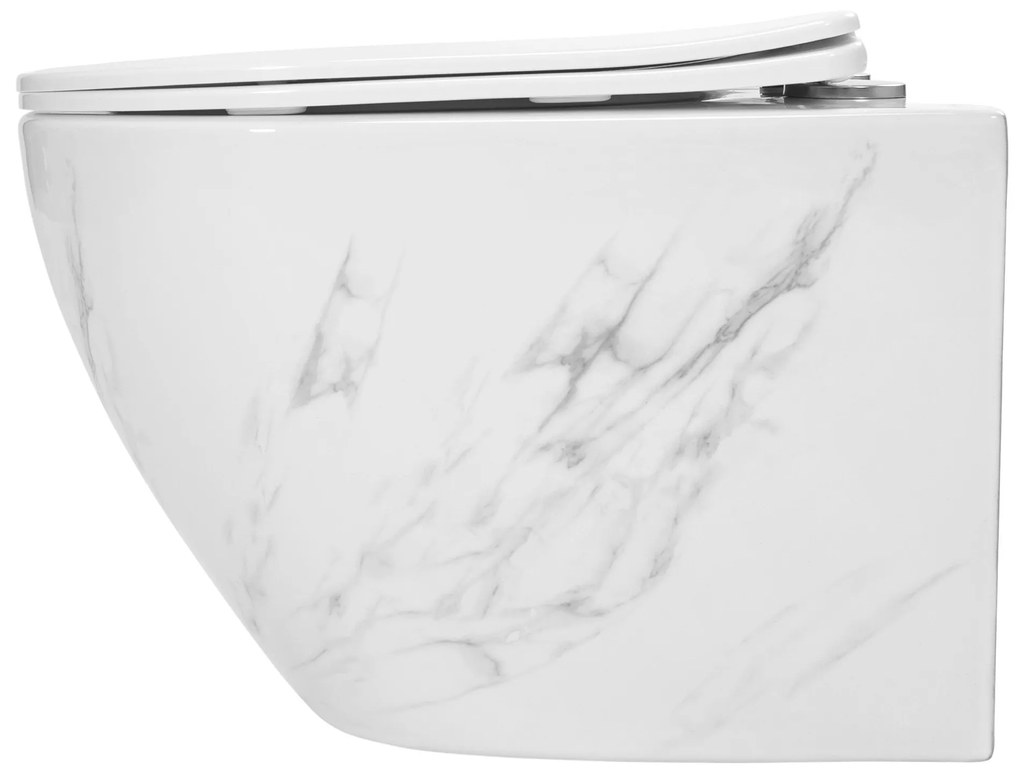 Rea Carlos Nature Marble, závesná WC misa Rimless 495x370x355 mm, imitácia kameňa, REA-C6606