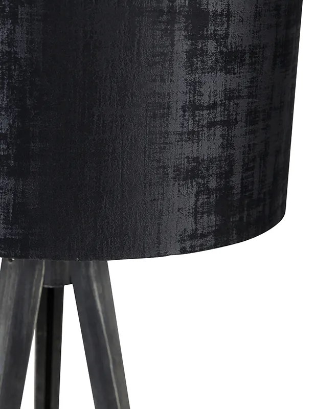 Stojacia lampa trojnožka čierna s tienidlom čiernym 50 cm - Tripod Classic