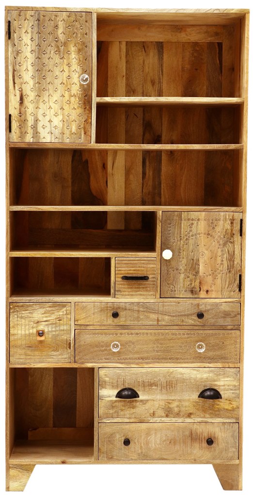 furniture-nabytek.cz - Úzka knižnica 90x180x35 z dreva mango