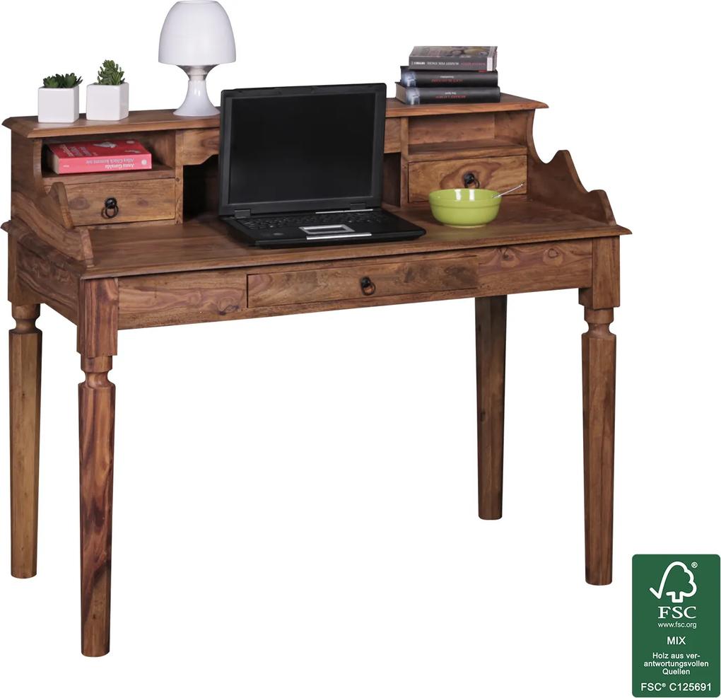 Písací stôl / sekretár Kada, 115 cm, masív Sheesham